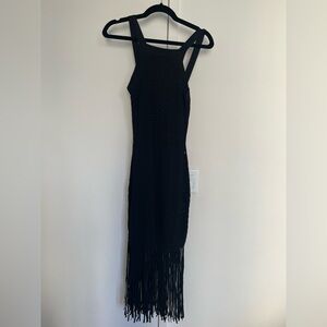 House of Harlow Black Fringe Dress